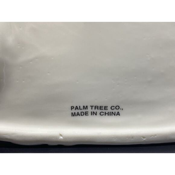 Palm Tree Company Sleigh: Christmas Holiday Décor Ivory White Gold Leaf‎ Trim - Picture 14 of 16